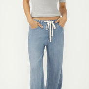 SILVER Wide Leg Drawstring Beach Jeans-Ventura