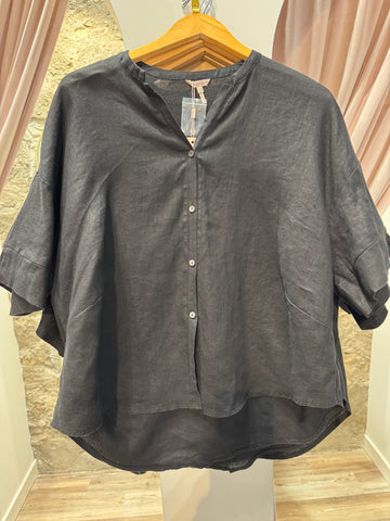 ESQUALO OVERSIZED LINEN BLOUSE