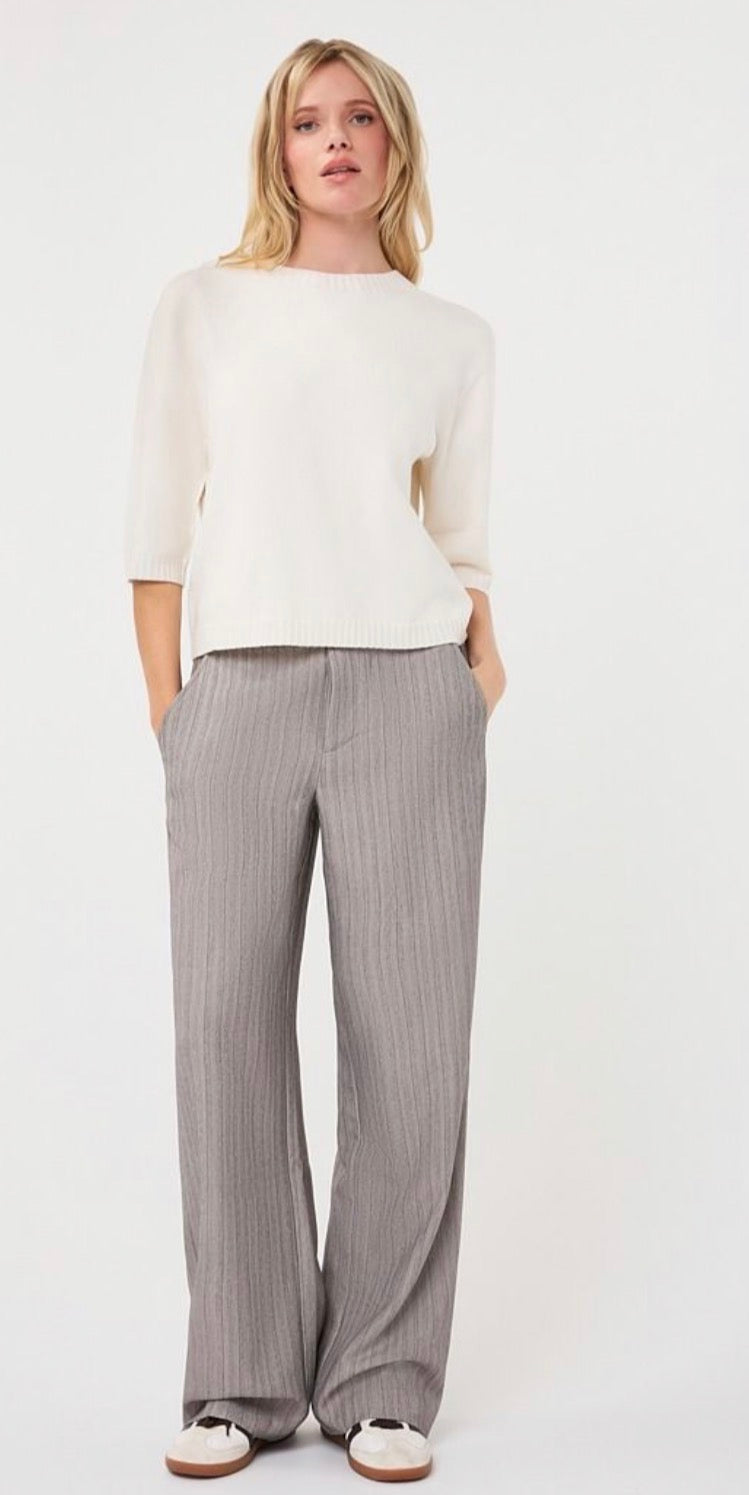 ESQUALO Trousers wide elastic herringbone