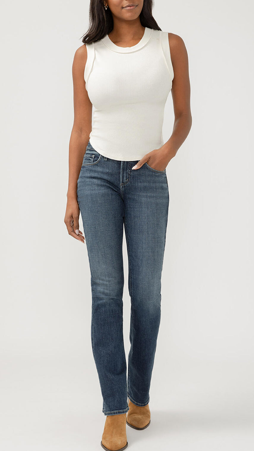 SILVER SUKI Mid Rise Slim Bootcut Luxe Stretch Jeans