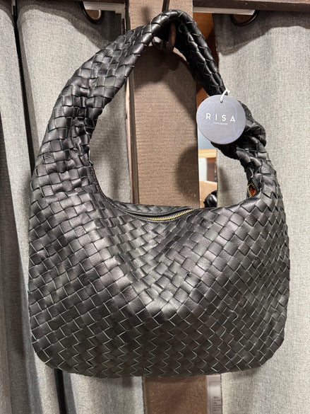 RISA VANCOUVER ZAR WOVEN HANDBAG - GENUINE LEATHER