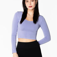 C'EST MOI BAMBOO L/S CROP SCOOP NECK TOP