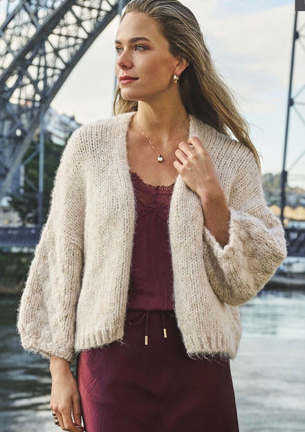 ESQUALO Cardigan balloon sleeve