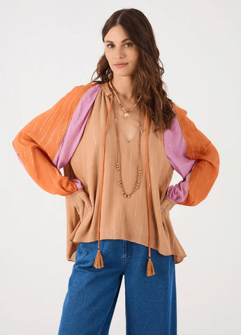 DRESS TO Multi colour Lurex blouse