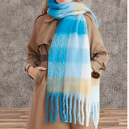 JC SUNNY FASHION Oversized Colorful Cozy Long Fringe Fuzzy Scarf