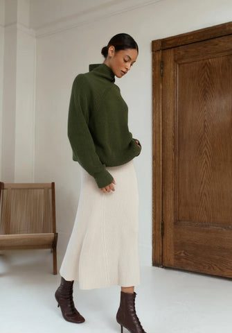 PAPER LABEL AFIYA RIB SKIRT