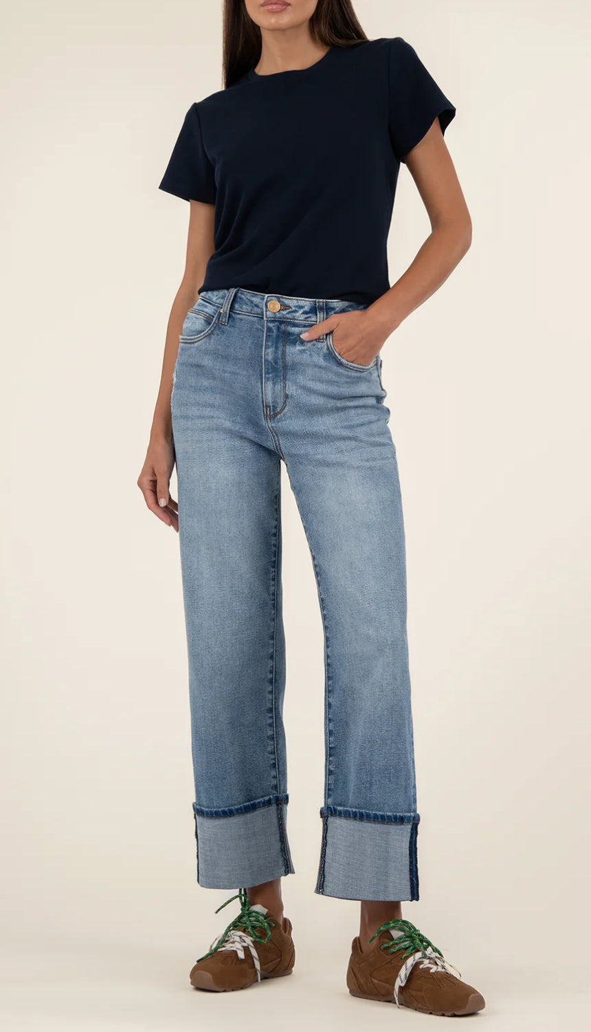 KUT SIENNA HIGH RISE
STRAIGHT LEG-ROLL UP 5'-LOVE W MED