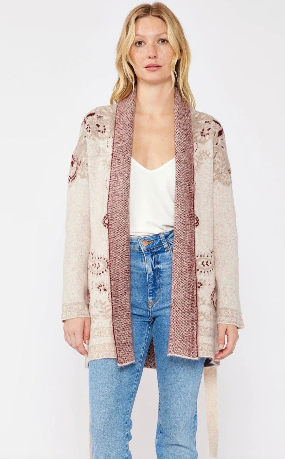 LOVESTITCH Shyanne Belted Cardigan PRINTED COATIGAN