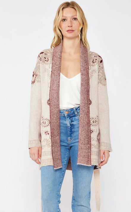 LOVESTITCH Shyanne Belted Cardigan PRINTED COATIGAN