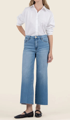 KUT MEG HIGH RISE FAB AB WIDE LEG RAW HEM-DEFERENCE