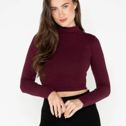 C'EST MOI BAMBOO LS CROP MOCK NECK TOP