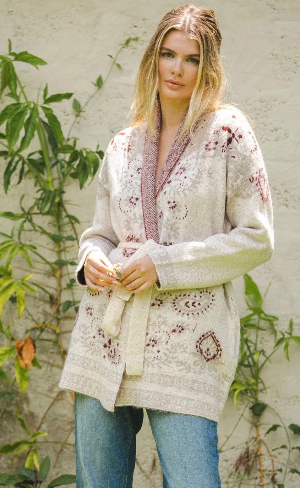 LOVESTITCH Shyanne Belted Cardigan PRINTED COATIGAN