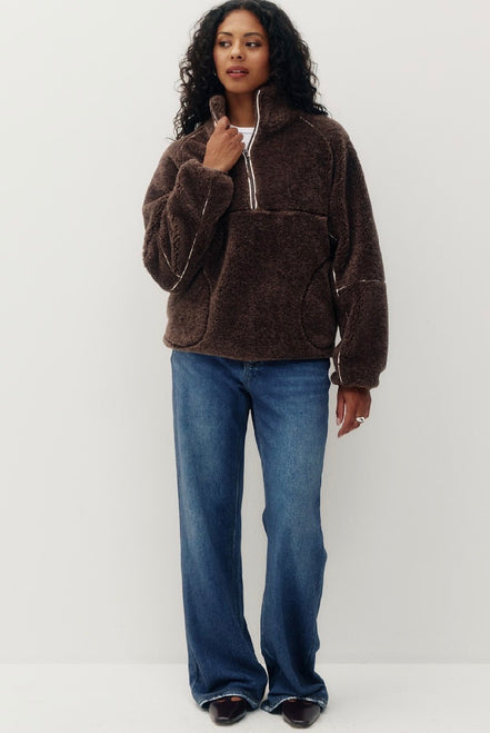 KUWALLA W Leatherline Sherpa Halfzip
