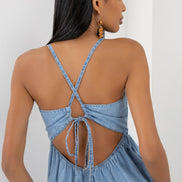 LEZ A LEZ DENIM HALTER DRESS