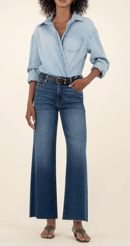 KUT MEG HIGH RISE FAB AB WIDE LEG RAW HEM-INEXHAUSTIBLE