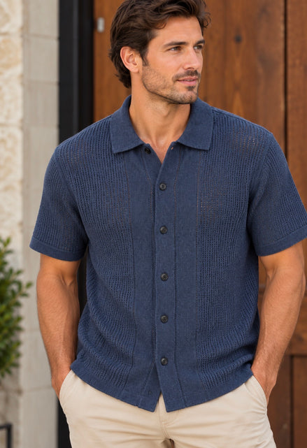 HEDGE SOFT BUTTON DOWN TEXTURED TOP