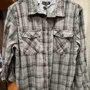 SILVER PLAID BUTTON DOWN SHIRT