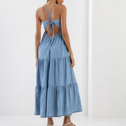 LEZ A LEZ DENIM HALTER DRESS