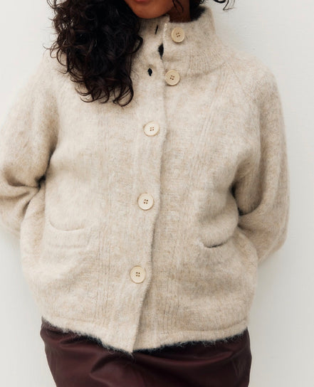 KUWALLA W Funnel Alpaca Cardigan