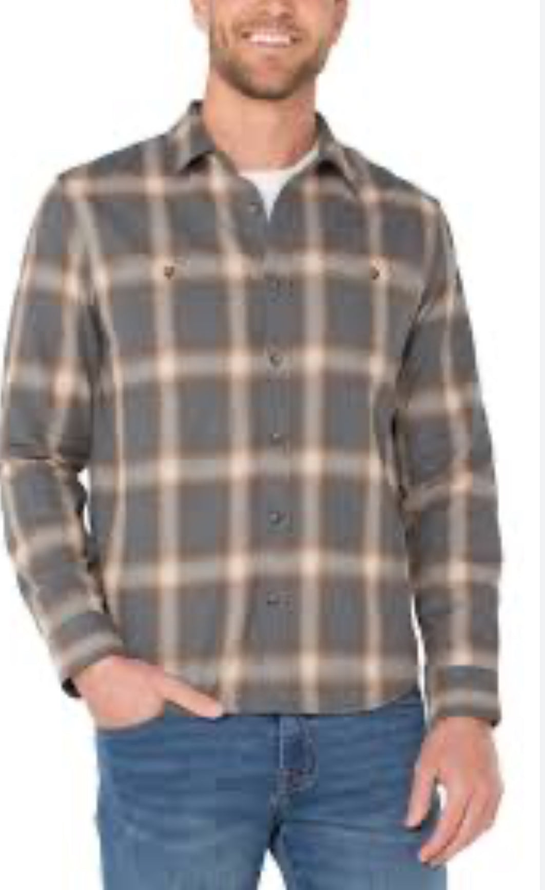 LIVERPOOL MEN'S L/S DOUBLE POCKET BUTTON UP SHIRT