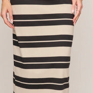 ZSUPPLY GAIL STRIPED JERSEY MIDI SKIRT