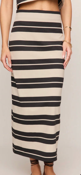ZSUPPLY GAIL STRIPED JERSEY MIDI SKIRT