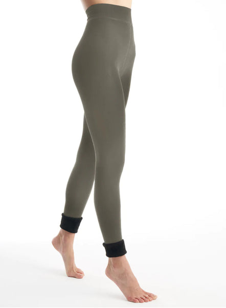 LEMON FAUX FUR LINED LEGGINGS