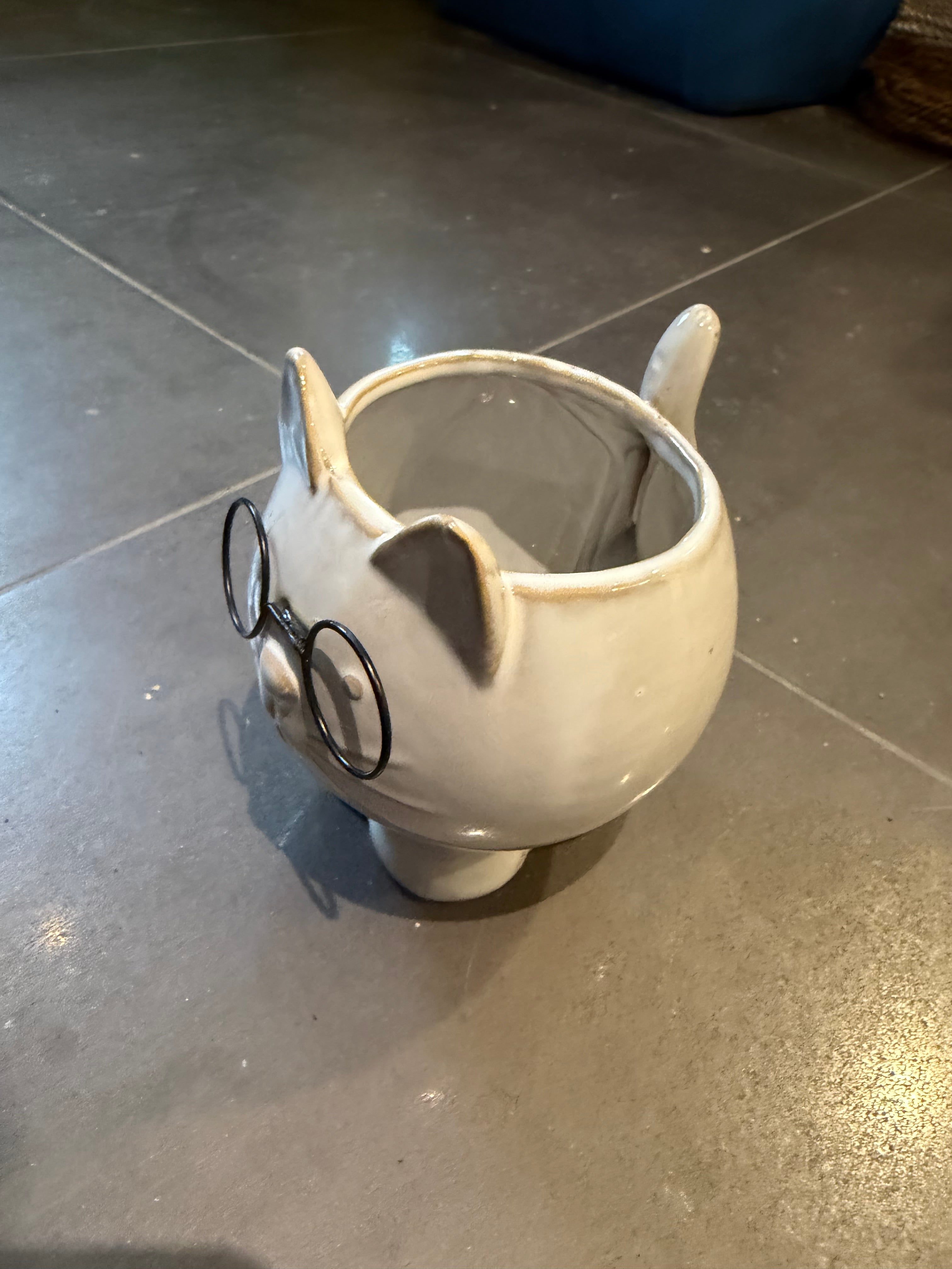 Ceramic Cat with Glasses