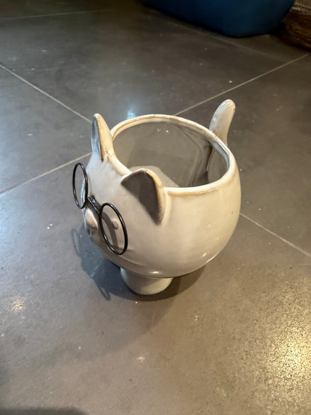Ceramic Cat with Glasses