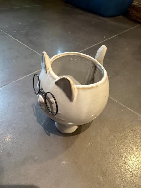 Ceramic Cat with Glasses