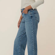 KUT CHARLOTTE HIGH RISE WIDE LEG/RAW HEM-STAR