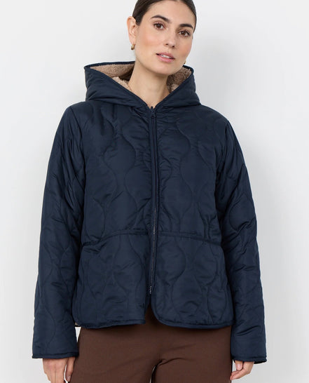 SOYA CONCEPT NAVY QUILTED JACKET