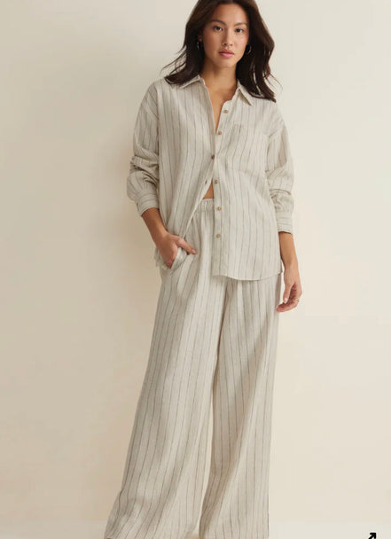 ZSUPPLY HENRY STRIPE WIDE LEG LINEN PANT
