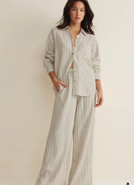 ZSUPPLY HENRY STRIPE WIDE LEG LINEN PANT