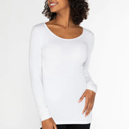 C'EST MOI BAMBOO LS SCOOP NECK TOP