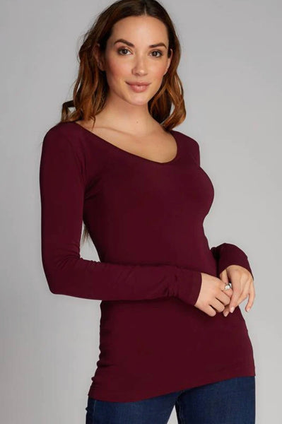 C’EST MOI BAMBOO L/S V NECK TOP