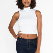 C'EST MOI BAMBOO RIB MOCK NECK SHORT SLEEVE