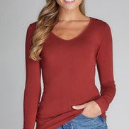 C’EST MOI BAMBOO L/S V NECK TOP