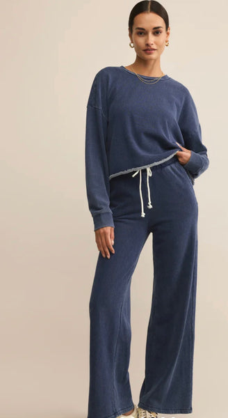 ZSUPPLY CIRCUIT KNIT DENIM SWEATSHIRT