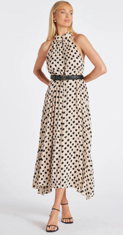 BISHOP & YOUNG AVERY HALTER DRESS-POLKA DOT