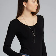 C'EST MOI BAMBOO LS SCOOP NECK TOP