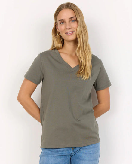 SOYA CONCEPT DERBY ORGANIC COTTON V NECK TEE