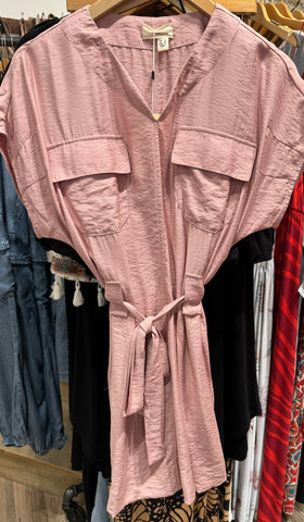 THE KORNER PINK DRESS WITH BELT