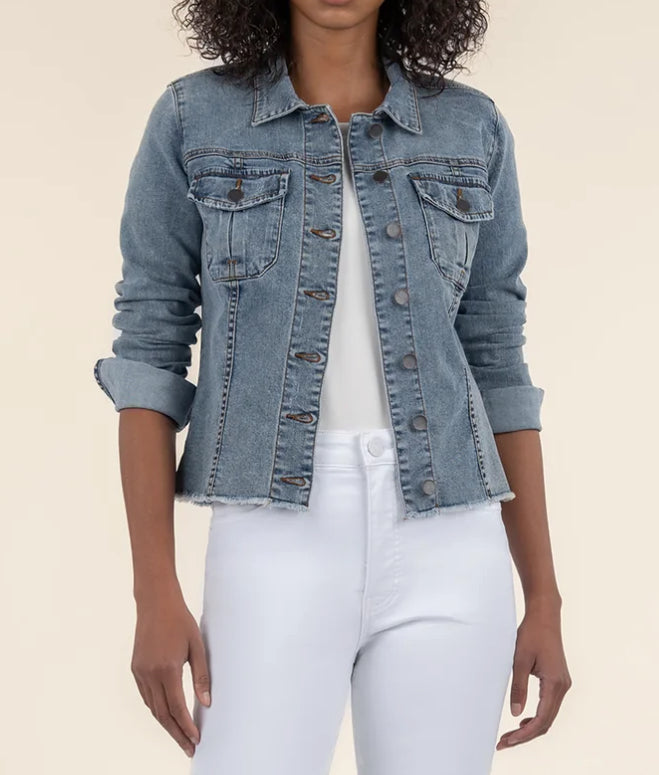 KUT KARA JACKET W FRAYED HEM-STANDARD