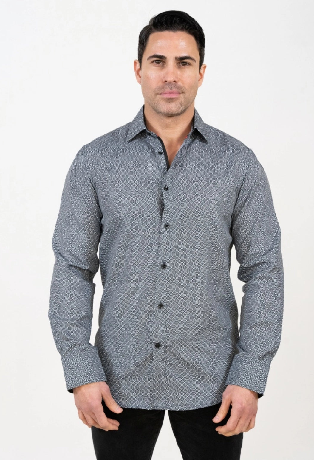 URBAN FITZ PRINTED BUTTON DOWN FITTED SHIRT