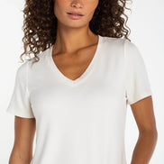 LIVERPOOL SHORT SLEEVE V-NECK KNIT TEE