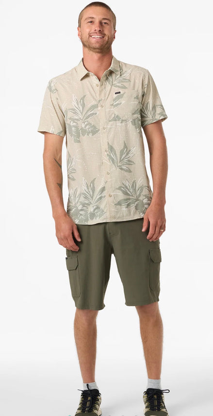 ONEILL TRAVELLER  PERFORATED PRINTED STANDARD SS WOVEN SHIRT