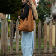RISA UPCYCLED LEATHER KNOT TOTE