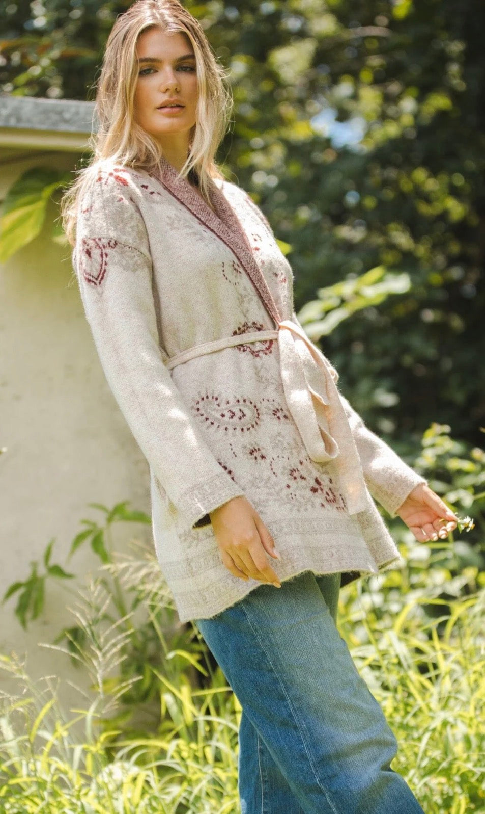 LOVESTITCH Shyanne Belted Cardigan PRINTED COATIGAN