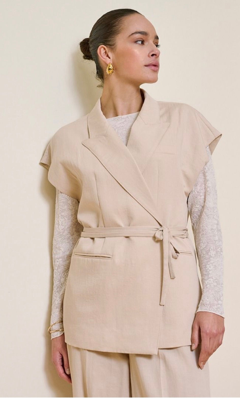 ESQUALO GILET CROSSED STRAP BLAZER